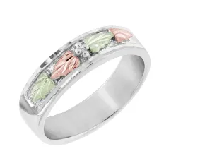 Inlaid Leaves - Sterling Silver Black Hills Gold Ring