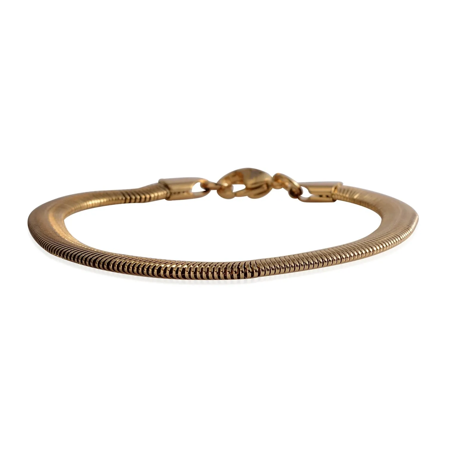 ION Yellow Gold Stainless Steel Snake Chain (18 in) and Bracelet (7.50 in) Set