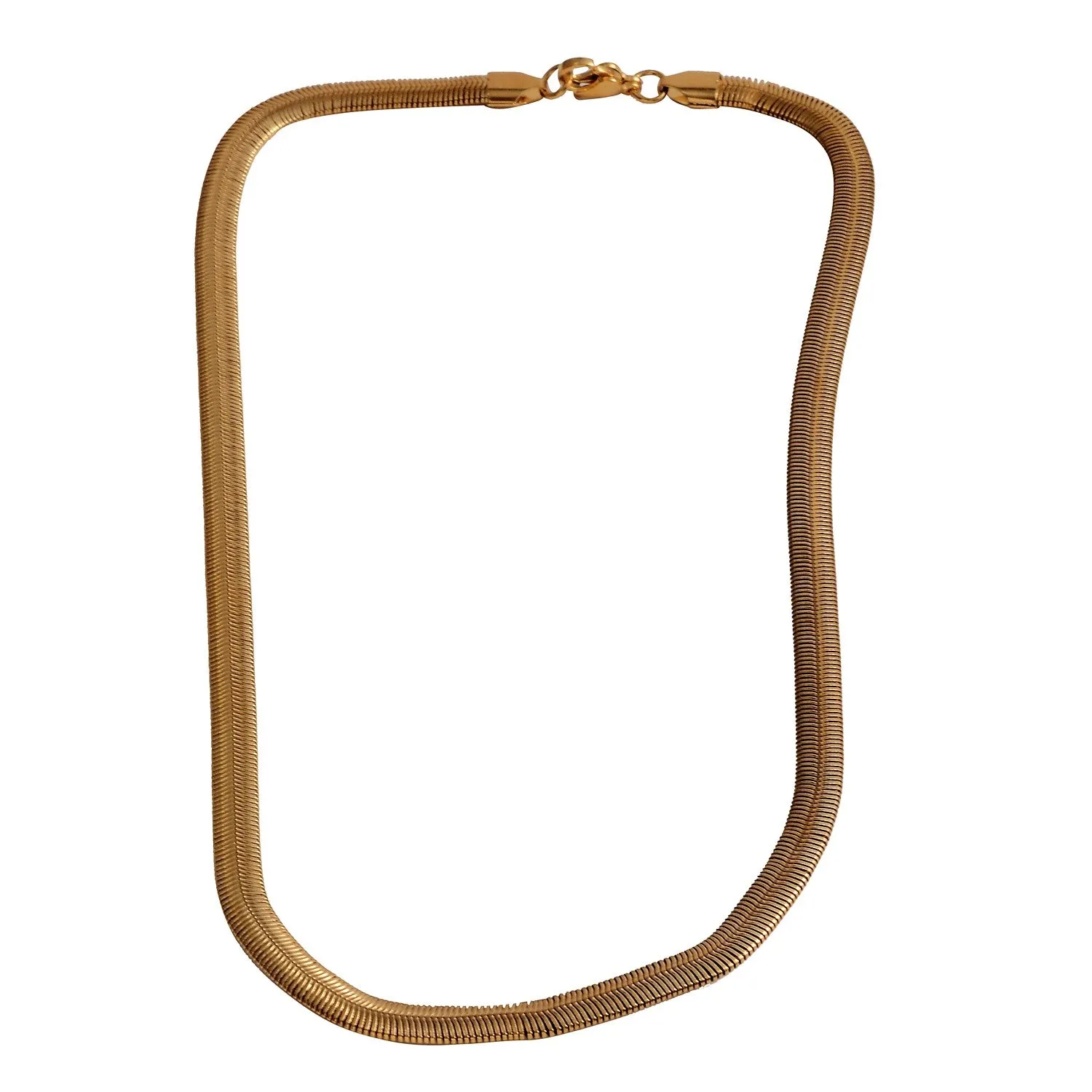 ION Yellow Gold Stainless Steel Snake Chain (18 in) and Bracelet (7.50 in) Set