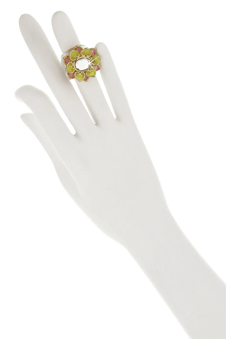 ISHARYA LOTUS Yellow Pink Resin Ring