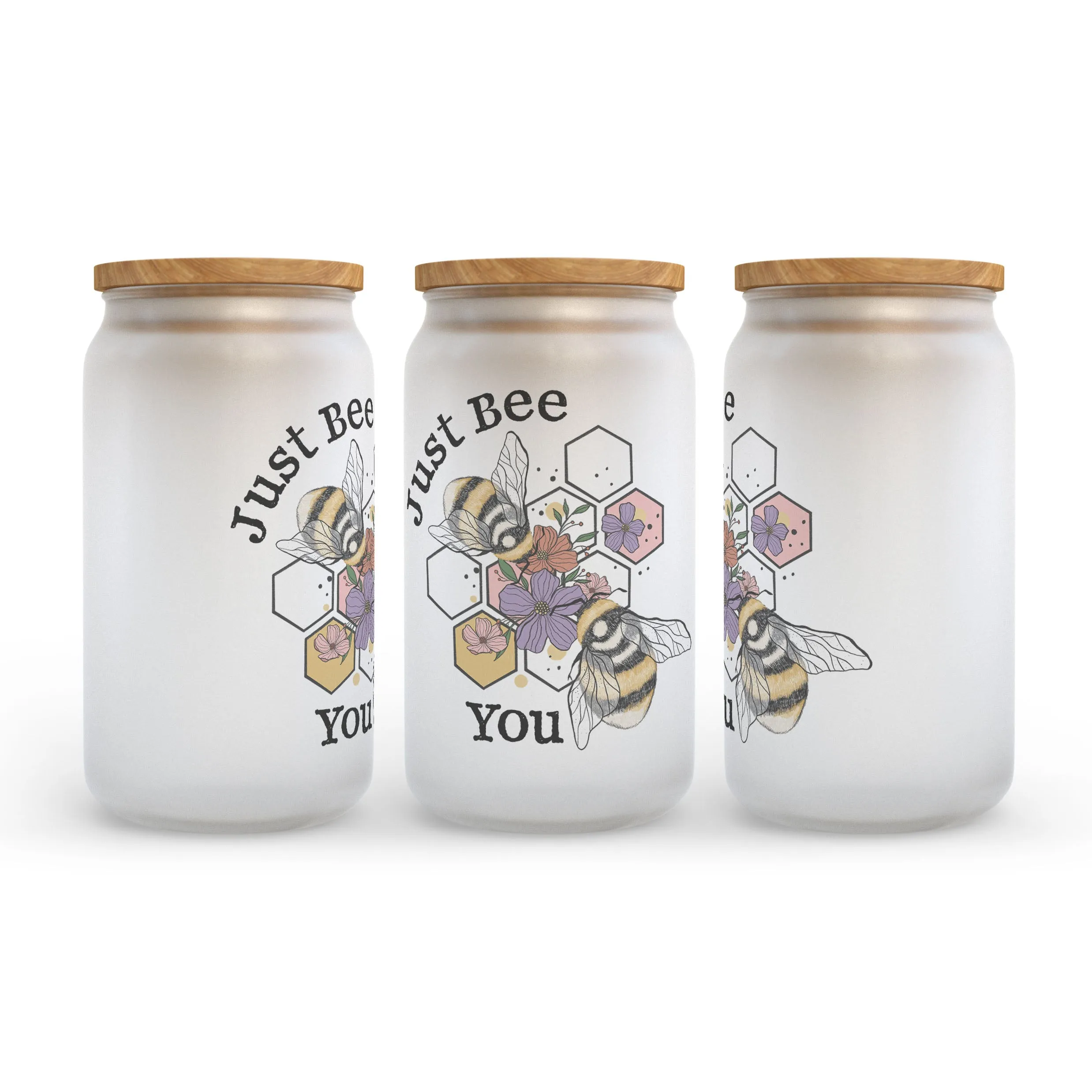Just Bee You Frosted Glass Can Tumbler