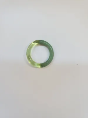 KEANE Two-Tone Ring - moss Green / Clear green