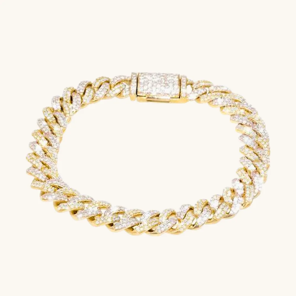 Kids' Gold Diamond Cuban Link Bracelet