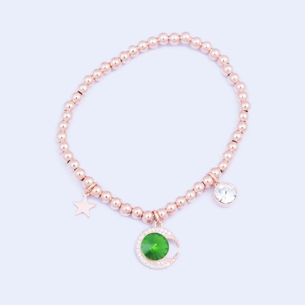 Knight & Day Green Moon Crystal Bracelet Q440BCB