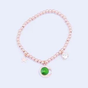 Knight & Day Green Moon Crystal Bracelet Q440BCB