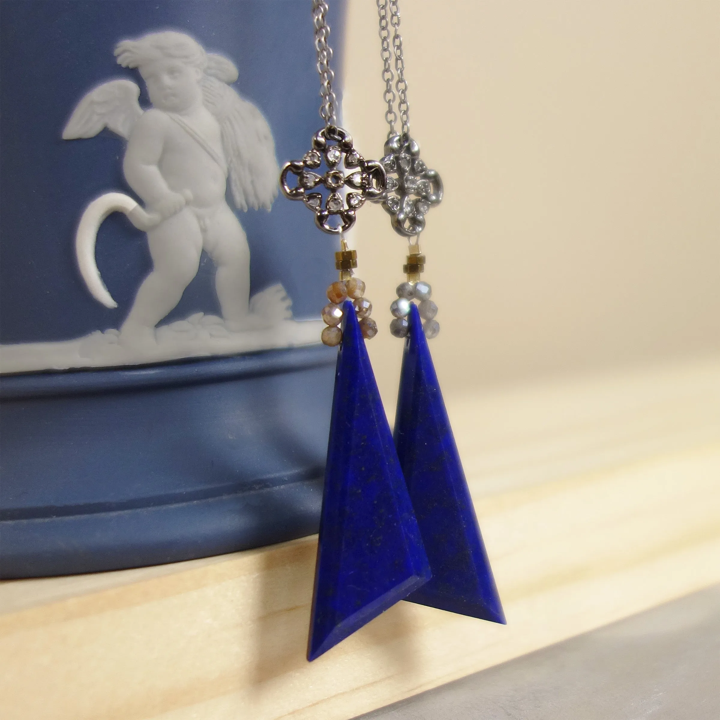 Lapis and Diamonds my dahlink earrings