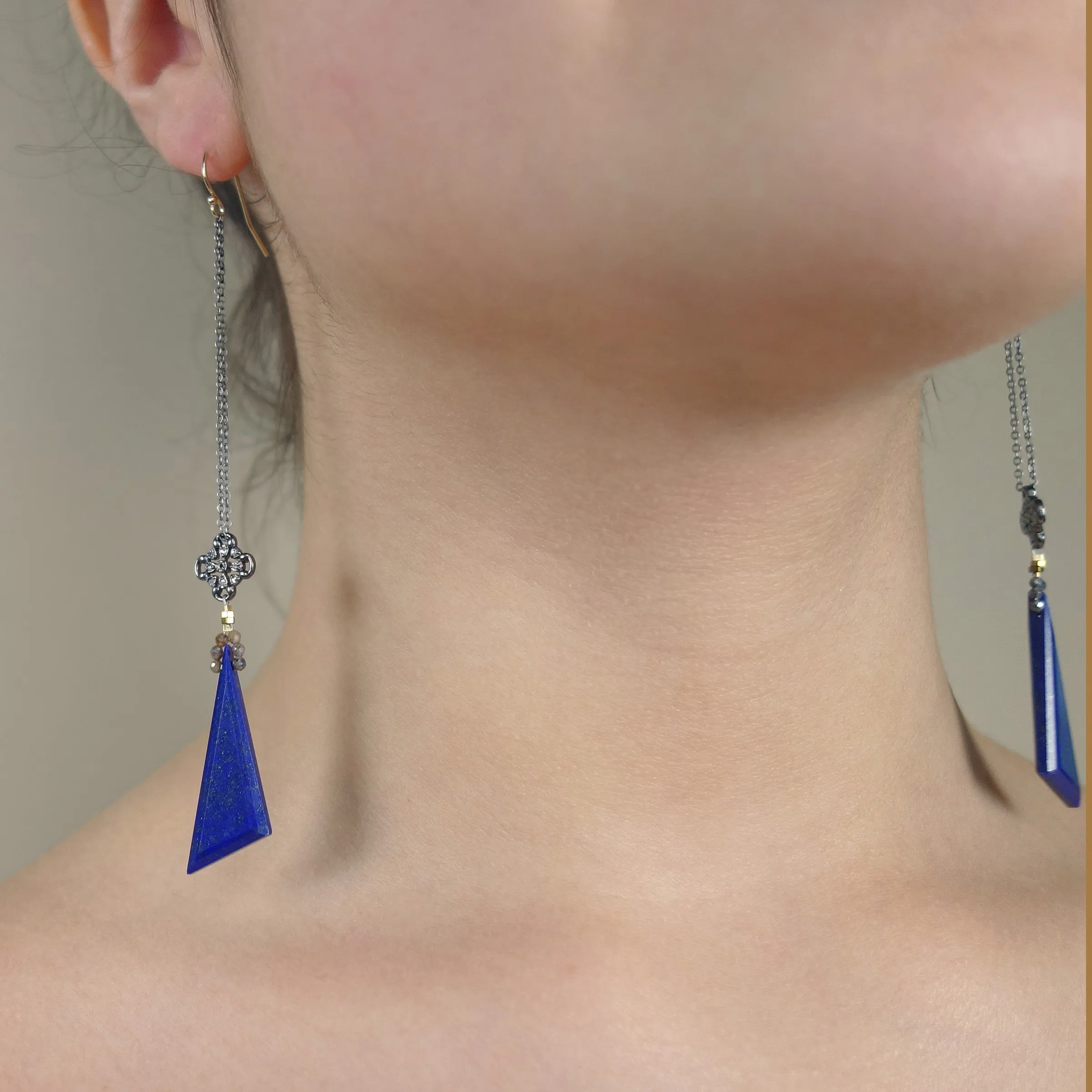 Lapis and Diamonds my dahlink earrings