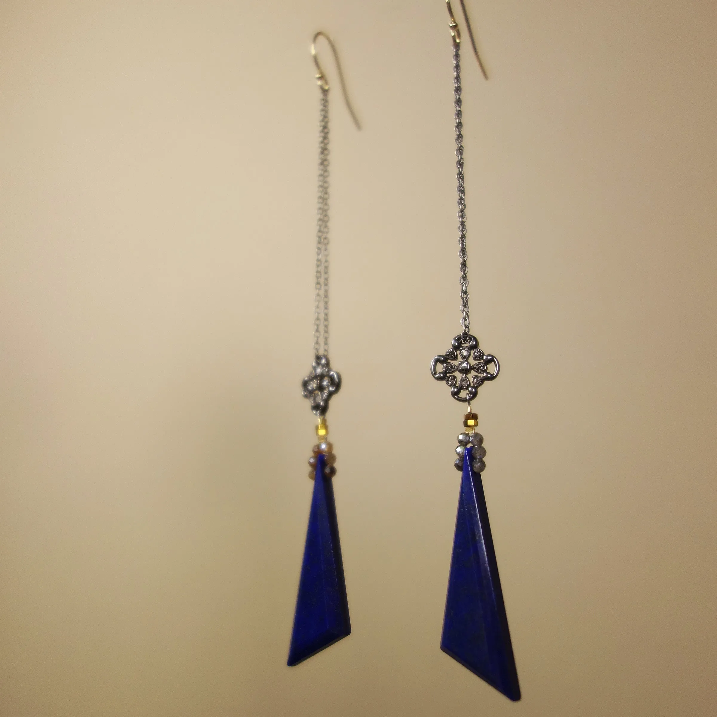 Lapis and Diamonds my dahlink earrings