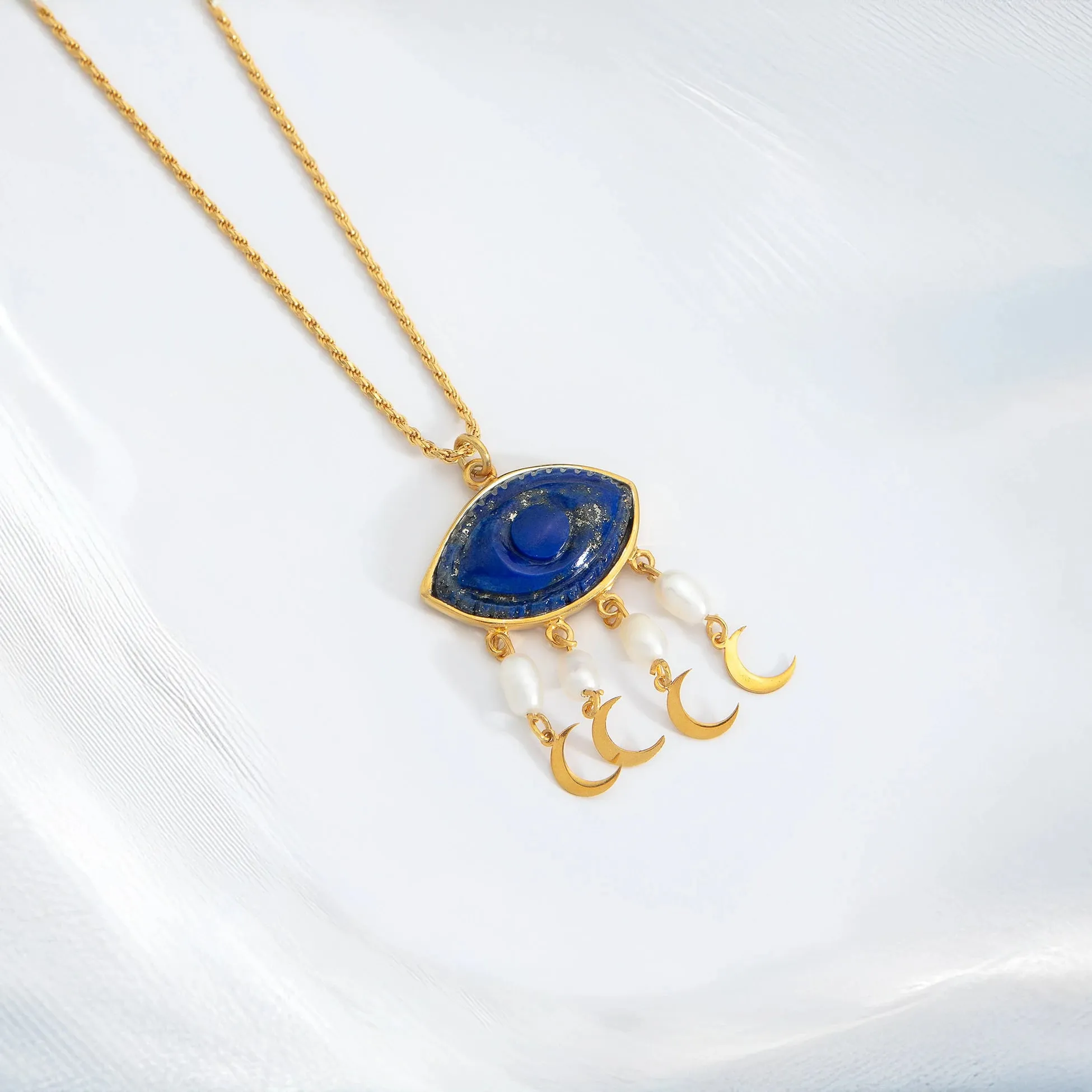 Lapis Eye Pendant Necklace