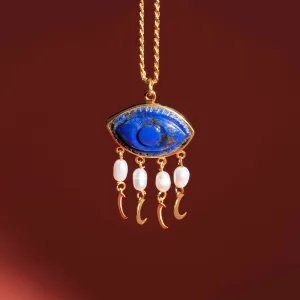 Lapis Eye Pendant Necklace