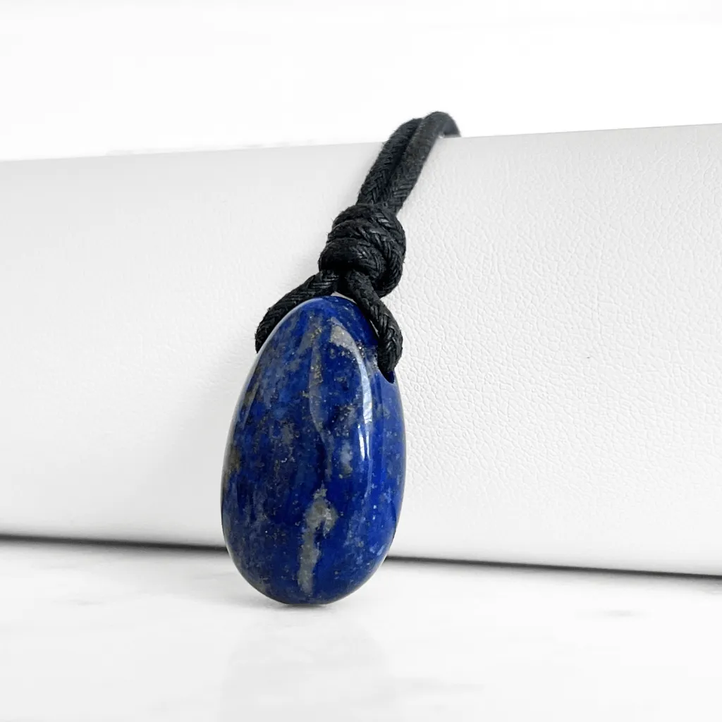 Lapis Lazuli Drop Gemstone Necklace - Celestial Beauty
