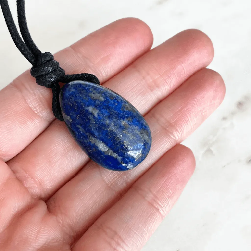 Lapis Lazuli Drop Gemstone Necklace - Celestial Beauty
