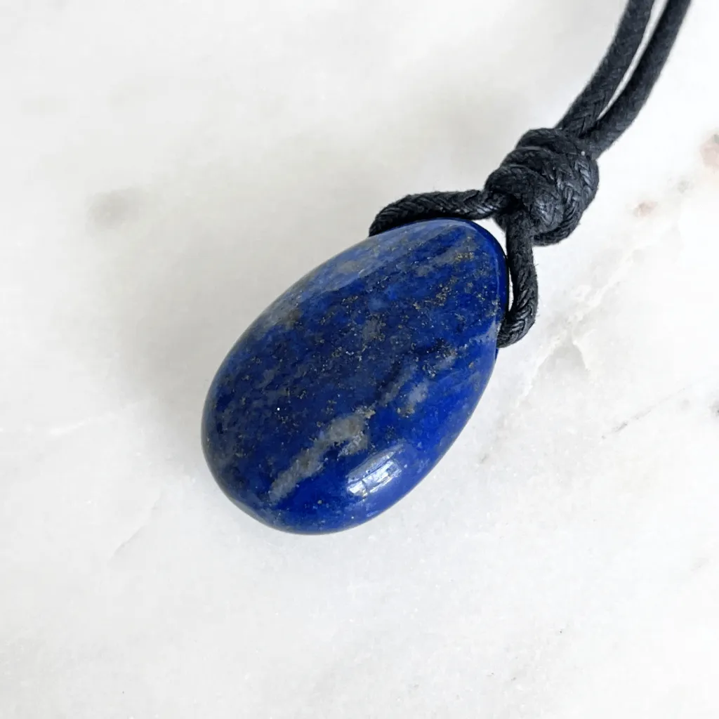 Lapis Lazuli Drop Gemstone Necklace - Celestial Beauty