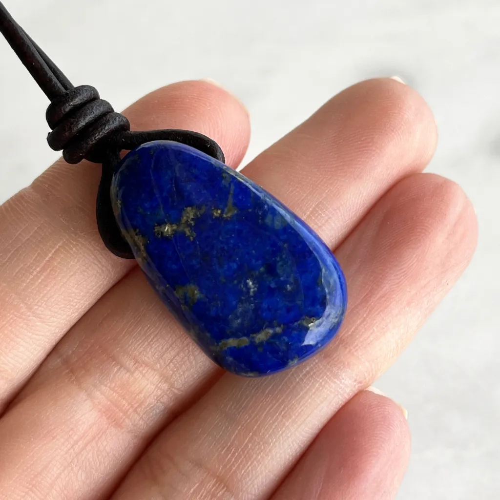 Lapis Lazuli Drop Gemstone Necklace - Oceanic Serenity