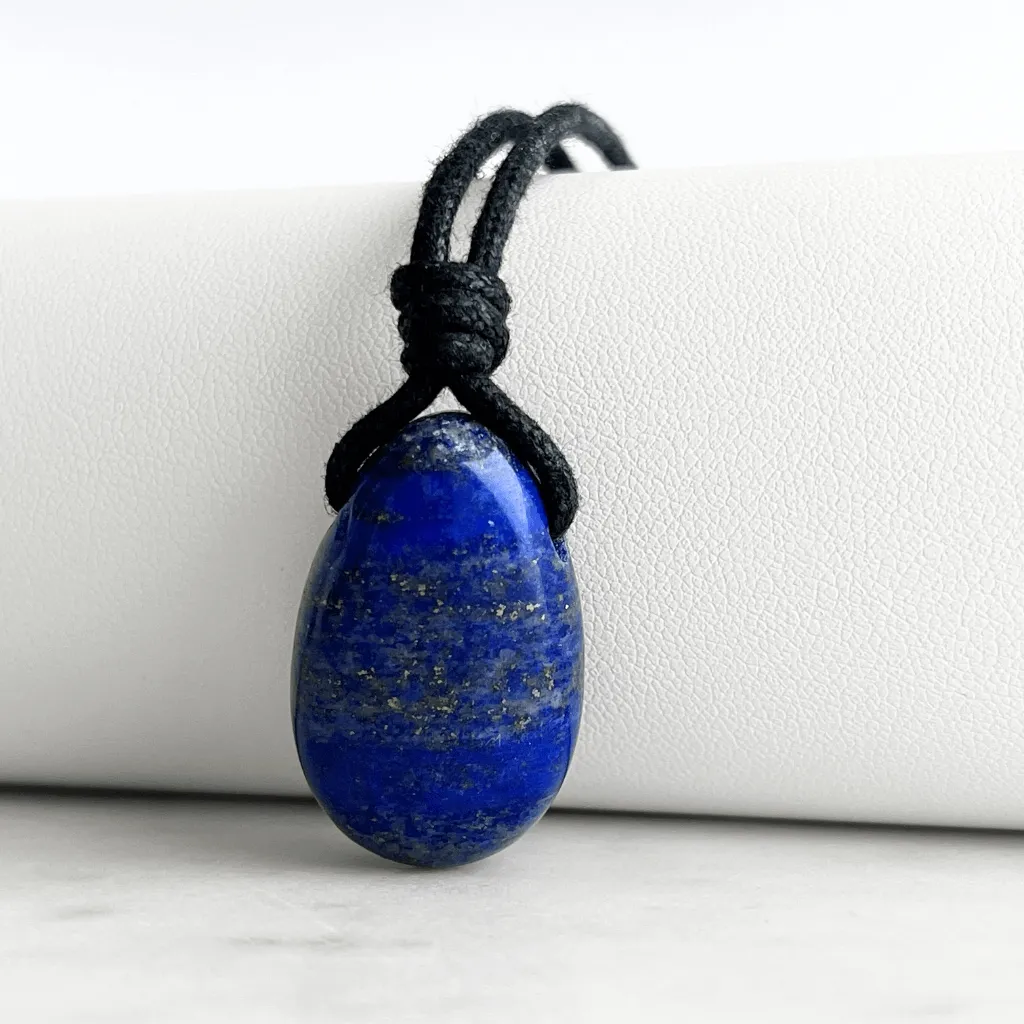 Lapis Lazuli Gemstone Pendant Necklace - Ethereal Charm