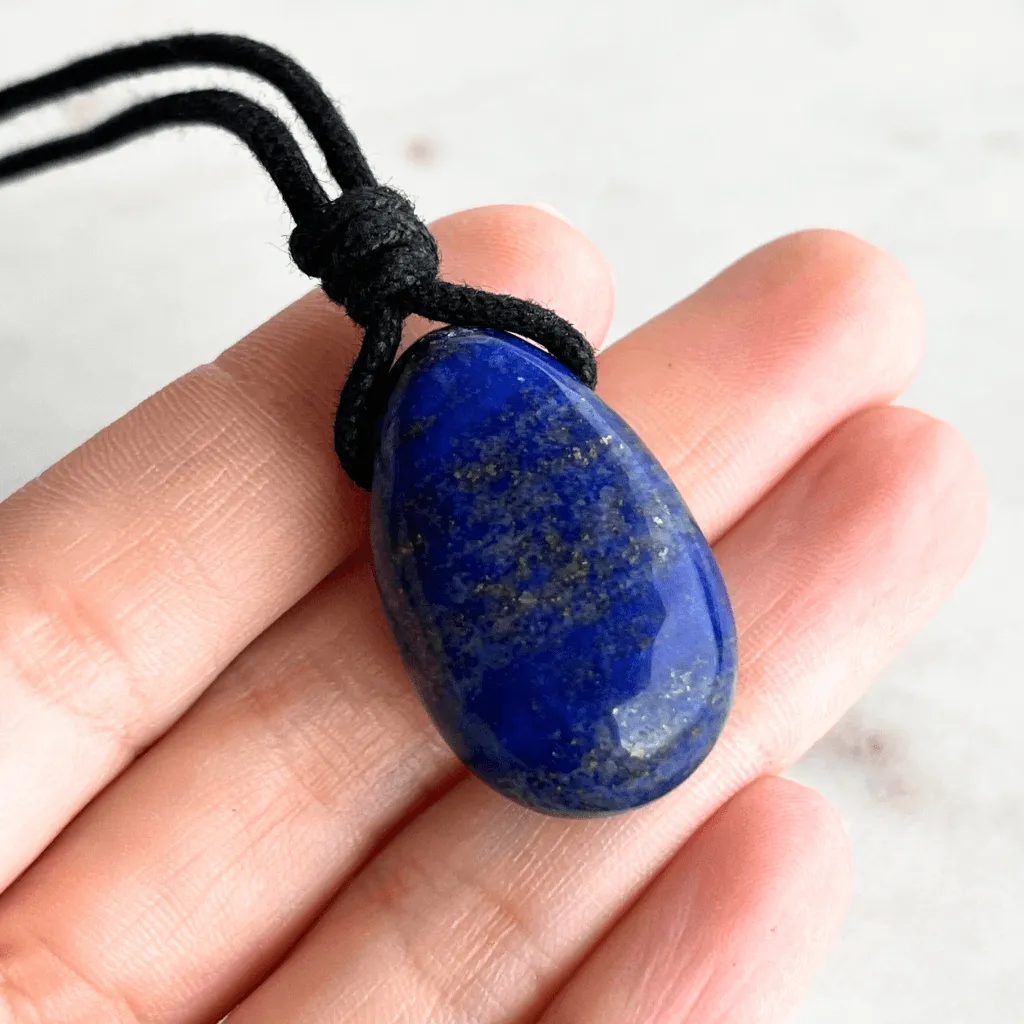 Lapis Lazuli Gemstone Pendant Necklace - Ethereal Charm