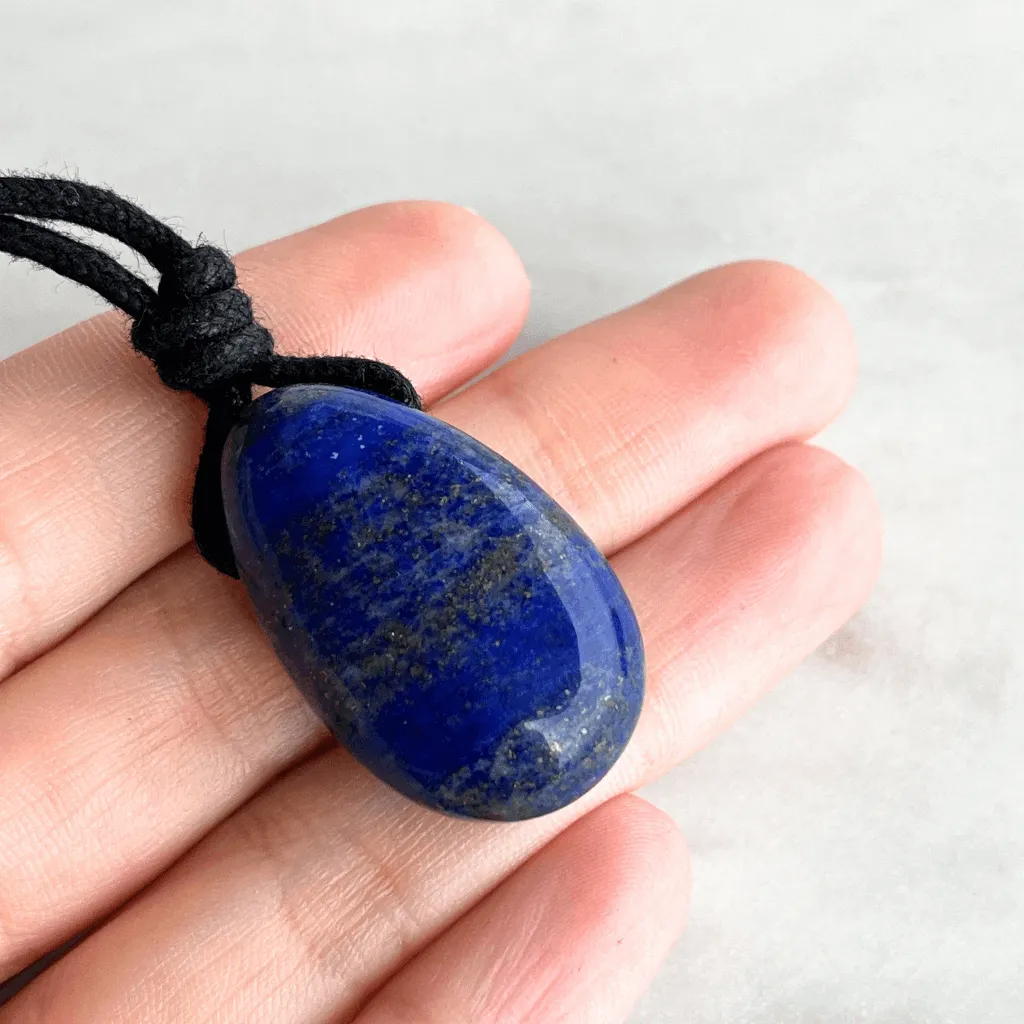 Lapis Lazuli Gemstone Pendant Necklace - Ethereal Charm