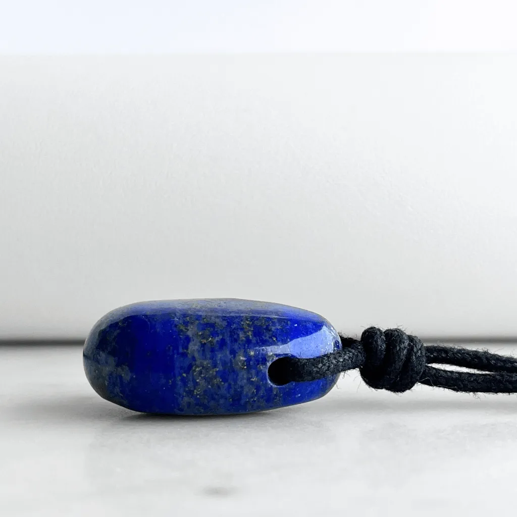 Lapis Lazuli Gemstone Pendant Necklace - Ethereal Charm