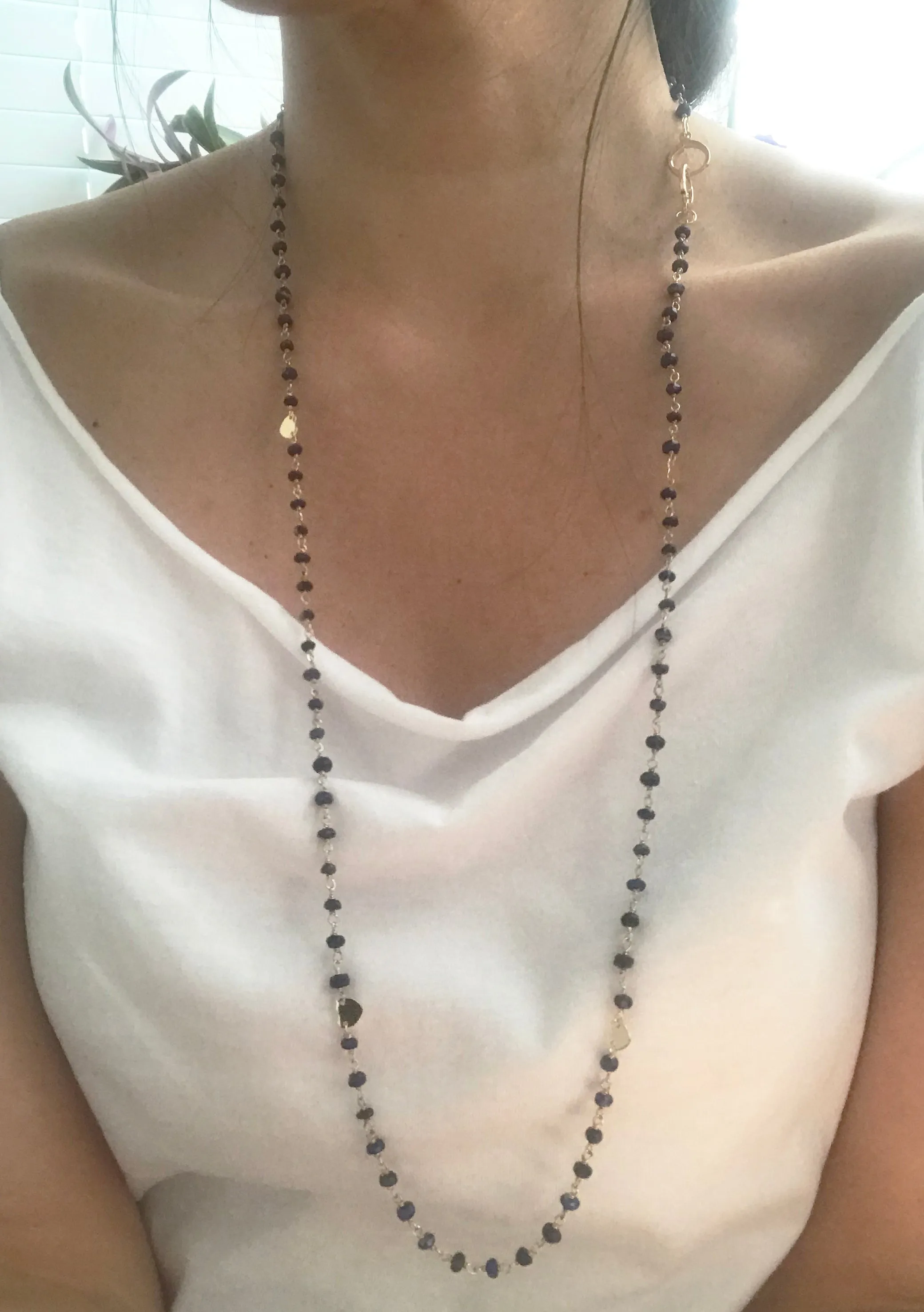 Lapis Lazuli Heart Convertible Mask Necklace