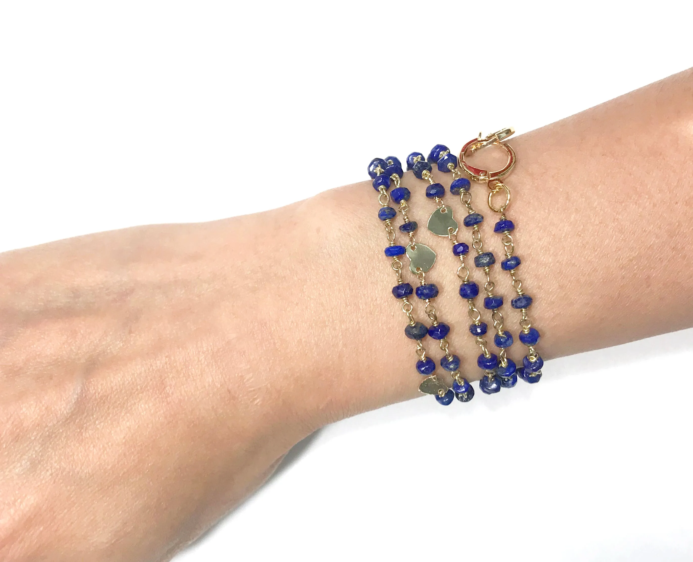 Lapis Lazuli Heart Convertible Mask Necklace