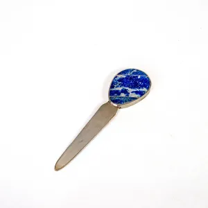 Lapis Lazuli Oval Letter Opener | Handcrafted Office Decor | Made in the Andes