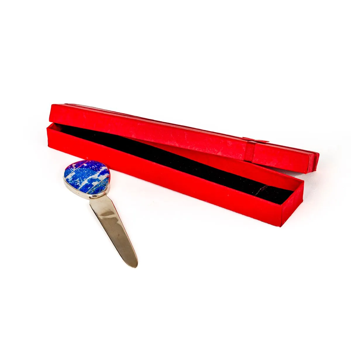 Lapis Lazuli Oval Letter Opener | Handcrafted Office Decor | Made in the Andes
