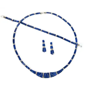 Lapis Lazuli Yaayan Necklace Set | Artisan Jewelry Set | Made in Chile