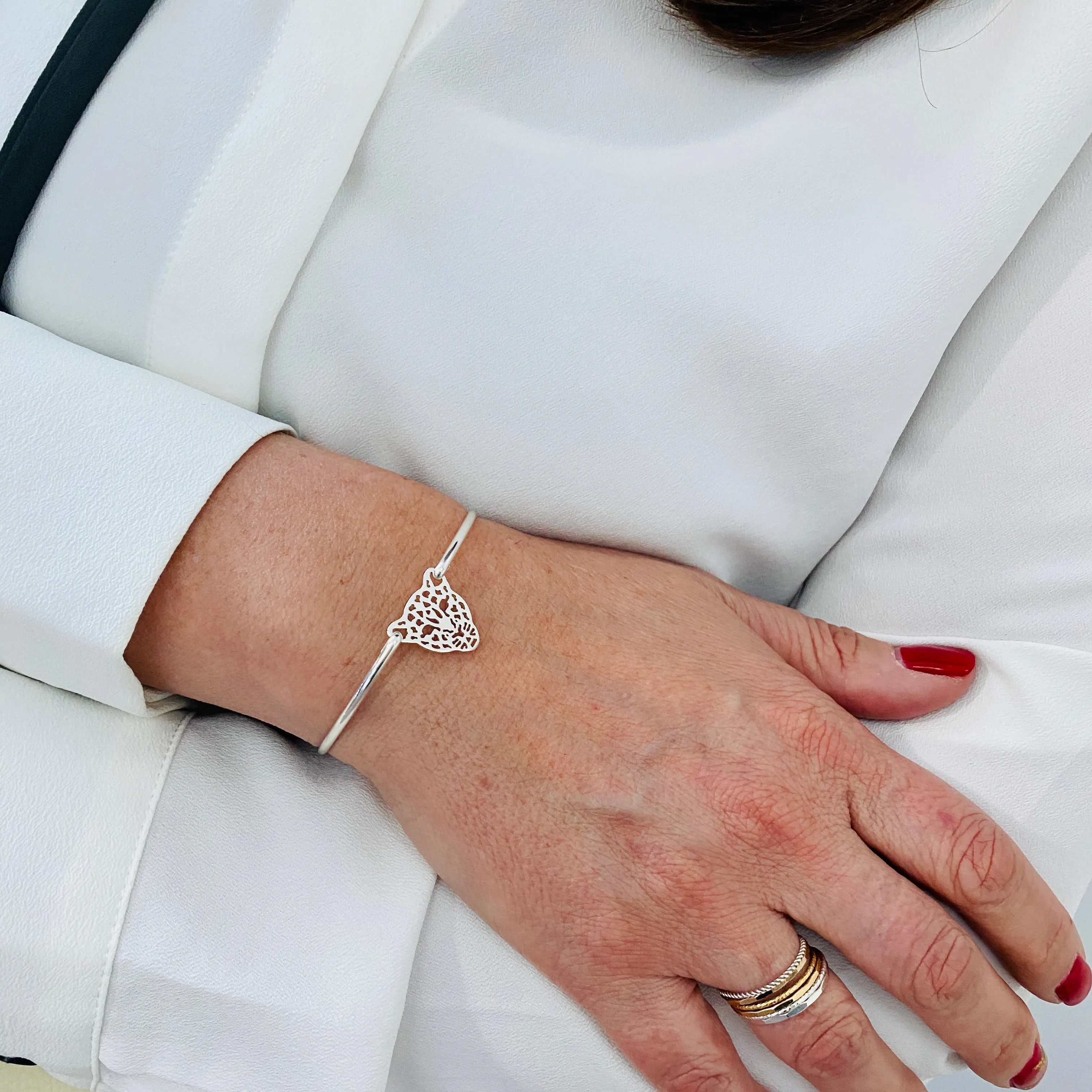 LEO | Silver Leopard Bangle
