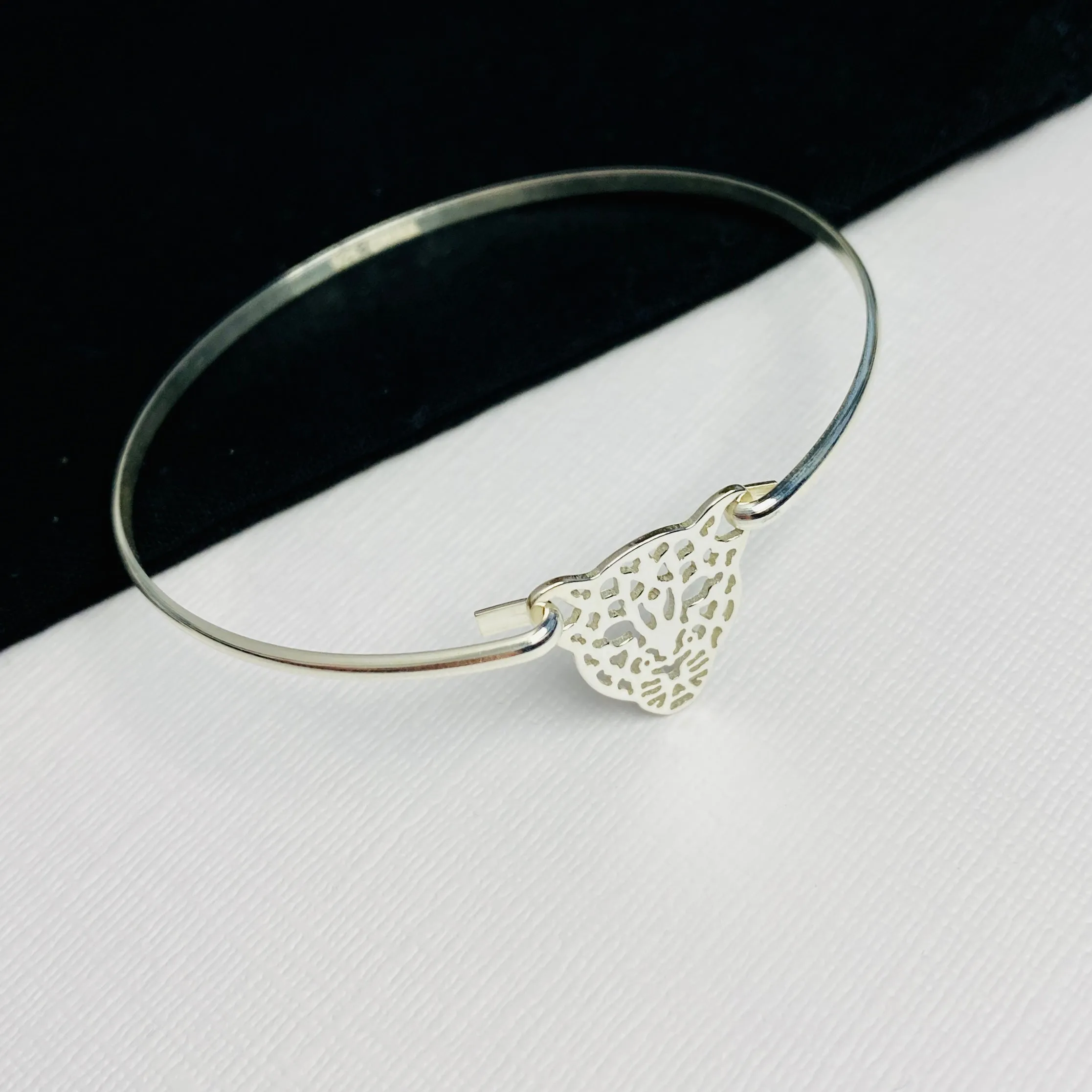 LEO | Silver Leopard Bangle