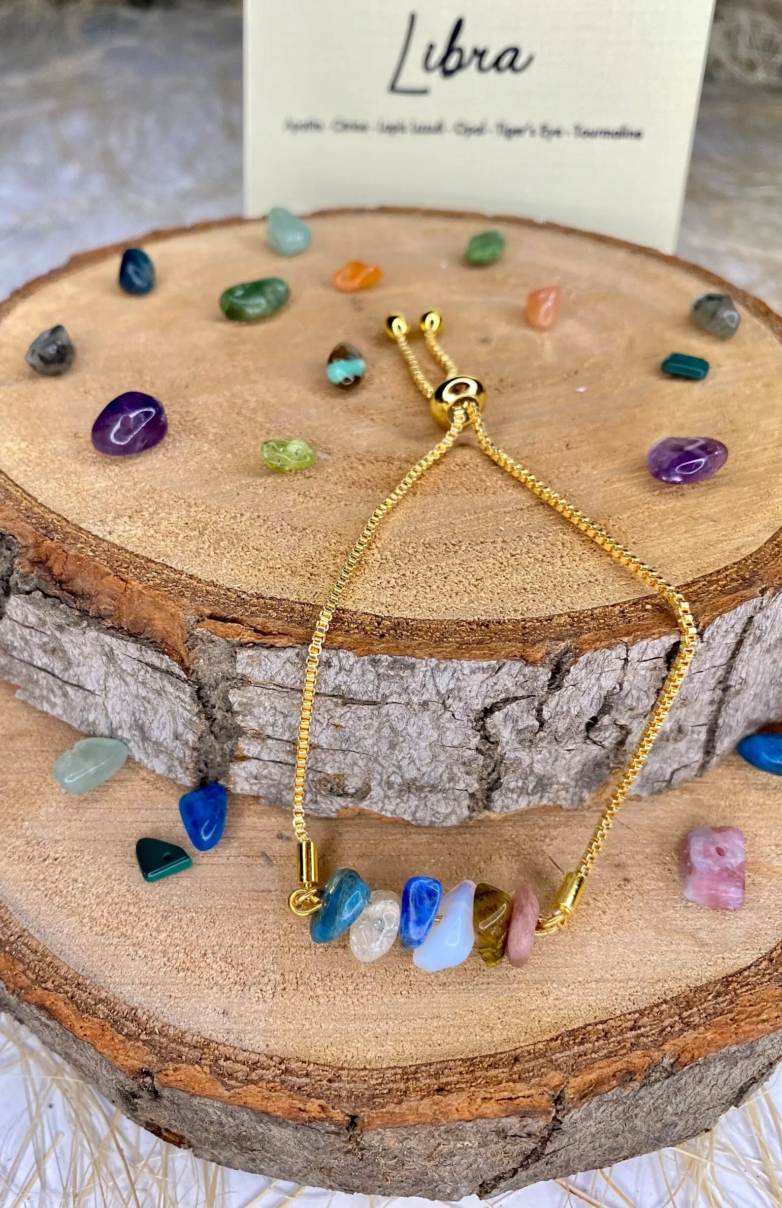 Libra Zodiac Gemstone Bracelet