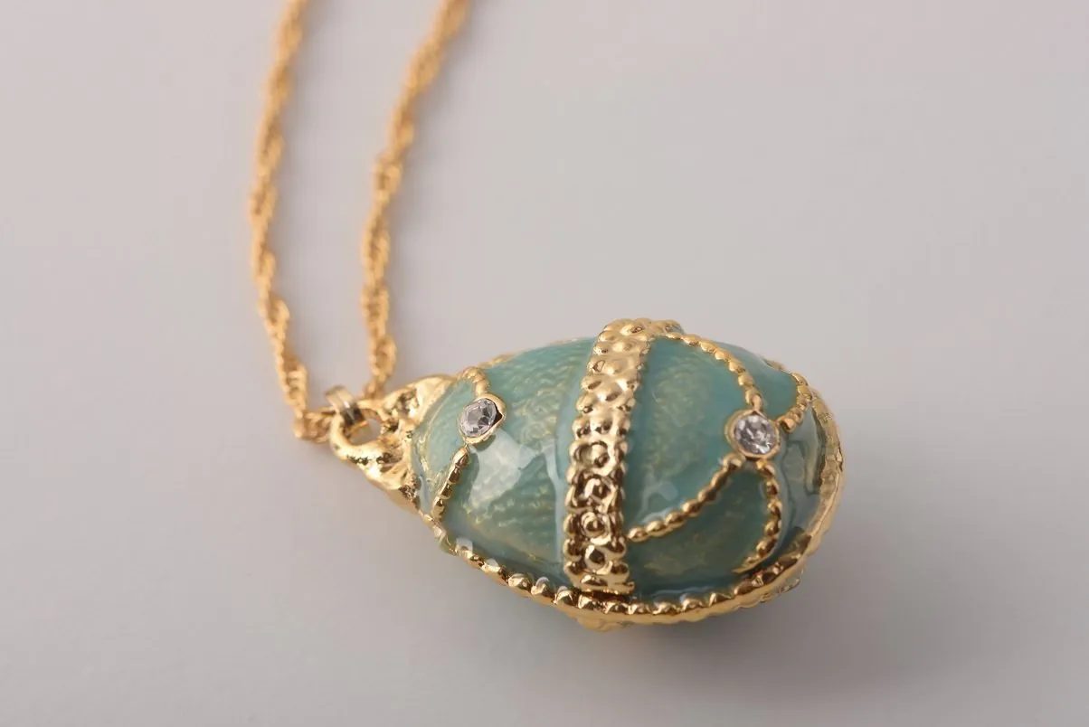 Light Blue Egg Pendant Necklace