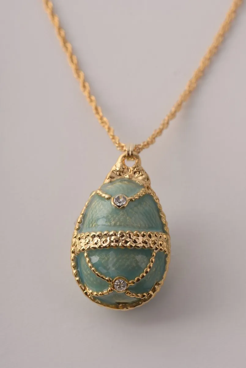 Light Blue Egg Pendant Necklace