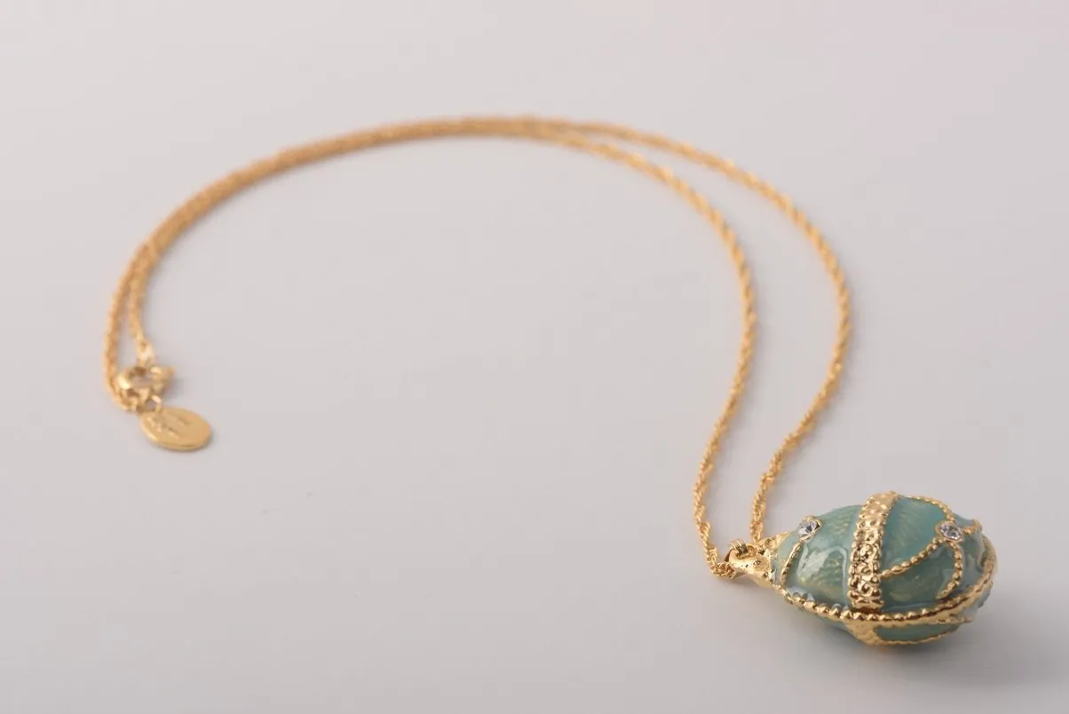 Light Blue Egg Pendant Necklace