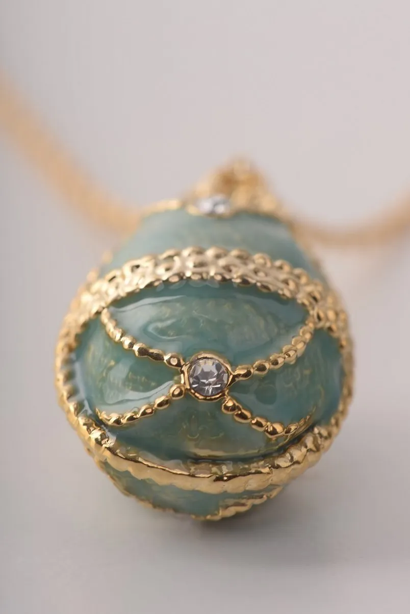 Light Blue Egg Pendant Necklace