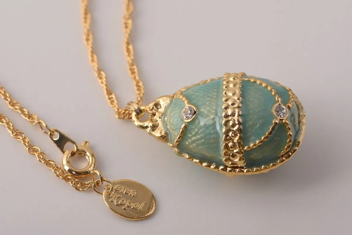 Light Blue Egg Pendant Necklace