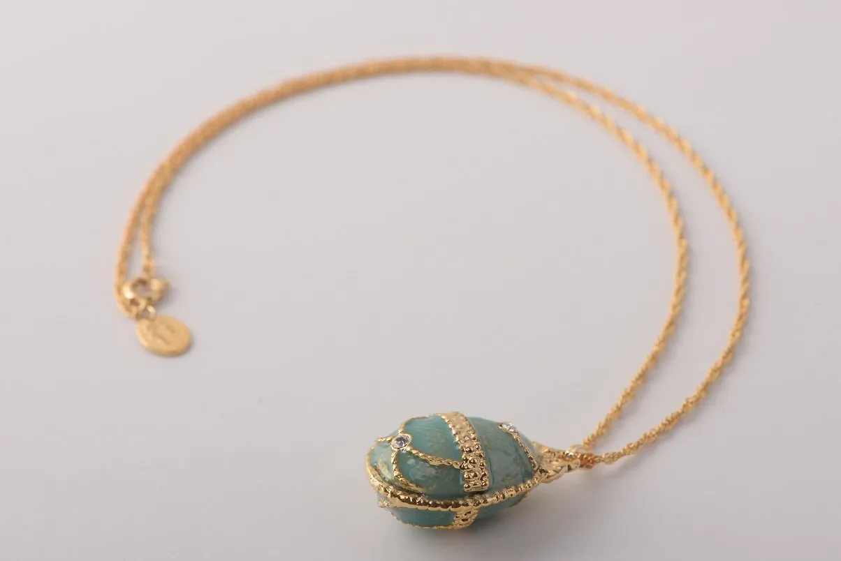 Light Blue Egg Pendant Necklace
