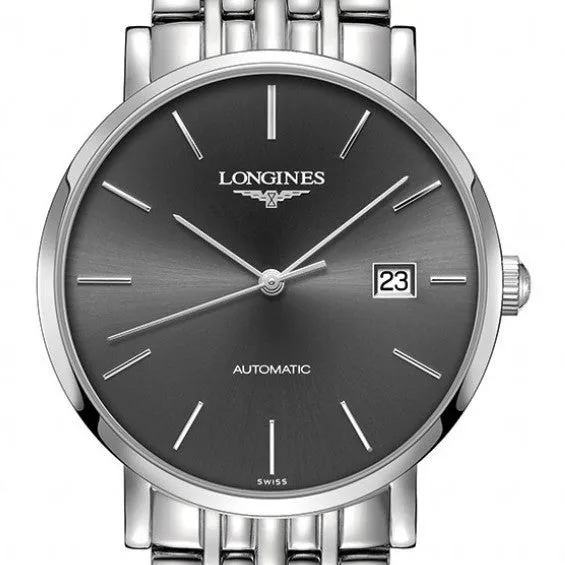 Longines Elegant 39MM Automatic Grey Dial Stainless Steel Watch L49104726