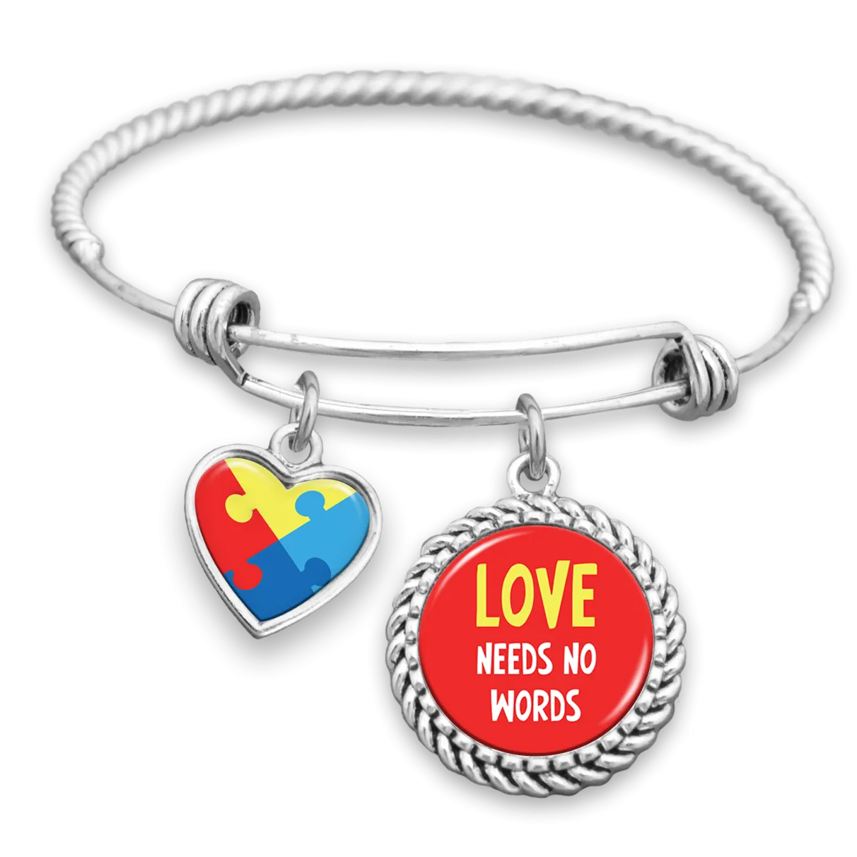 Love Needs No Words Autism Awareness Charm Bracelet