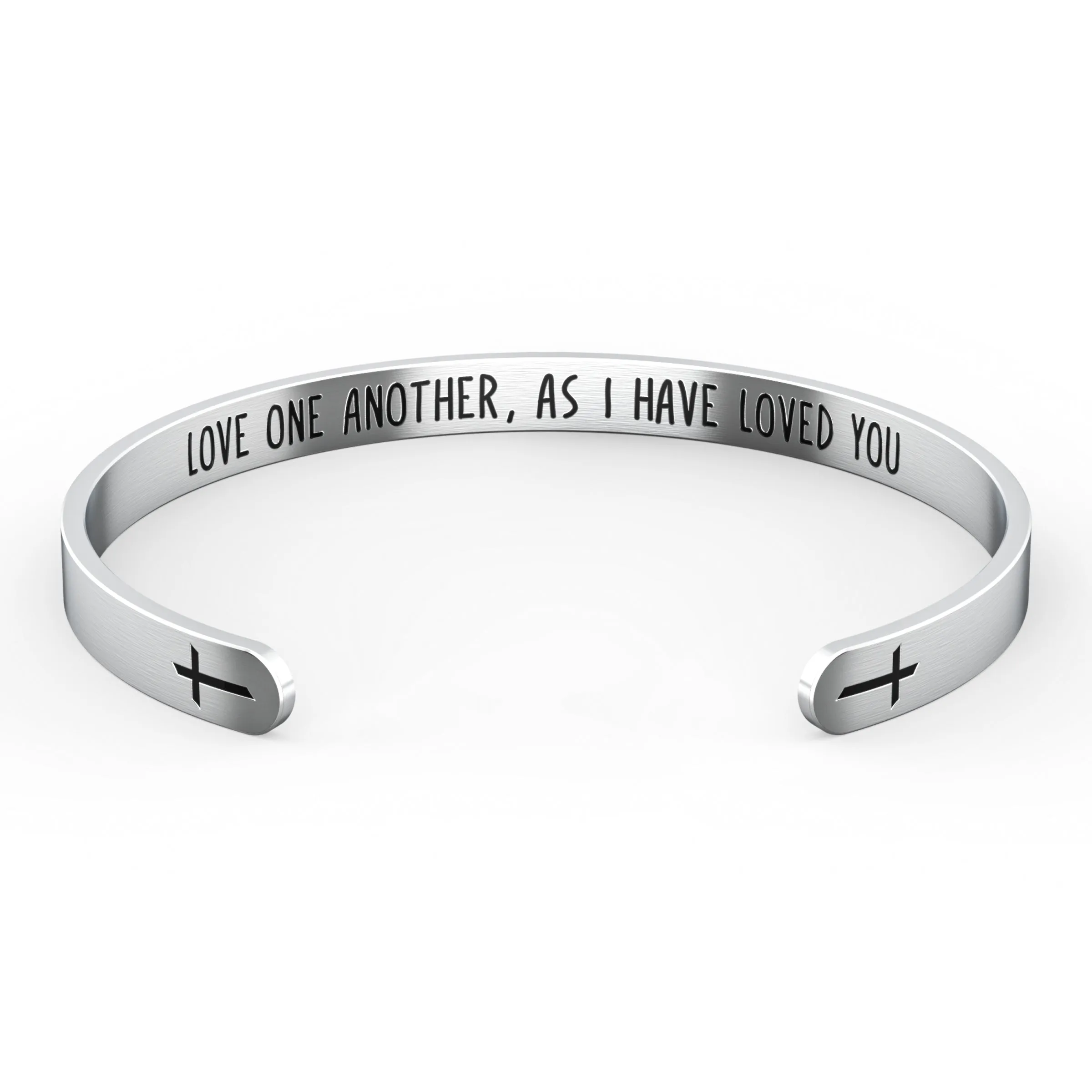 Love One Another As I Have Loved You Cross Bracelet – Religious Bracelet – John 15:12 — Catholic or Christian Women & Girls