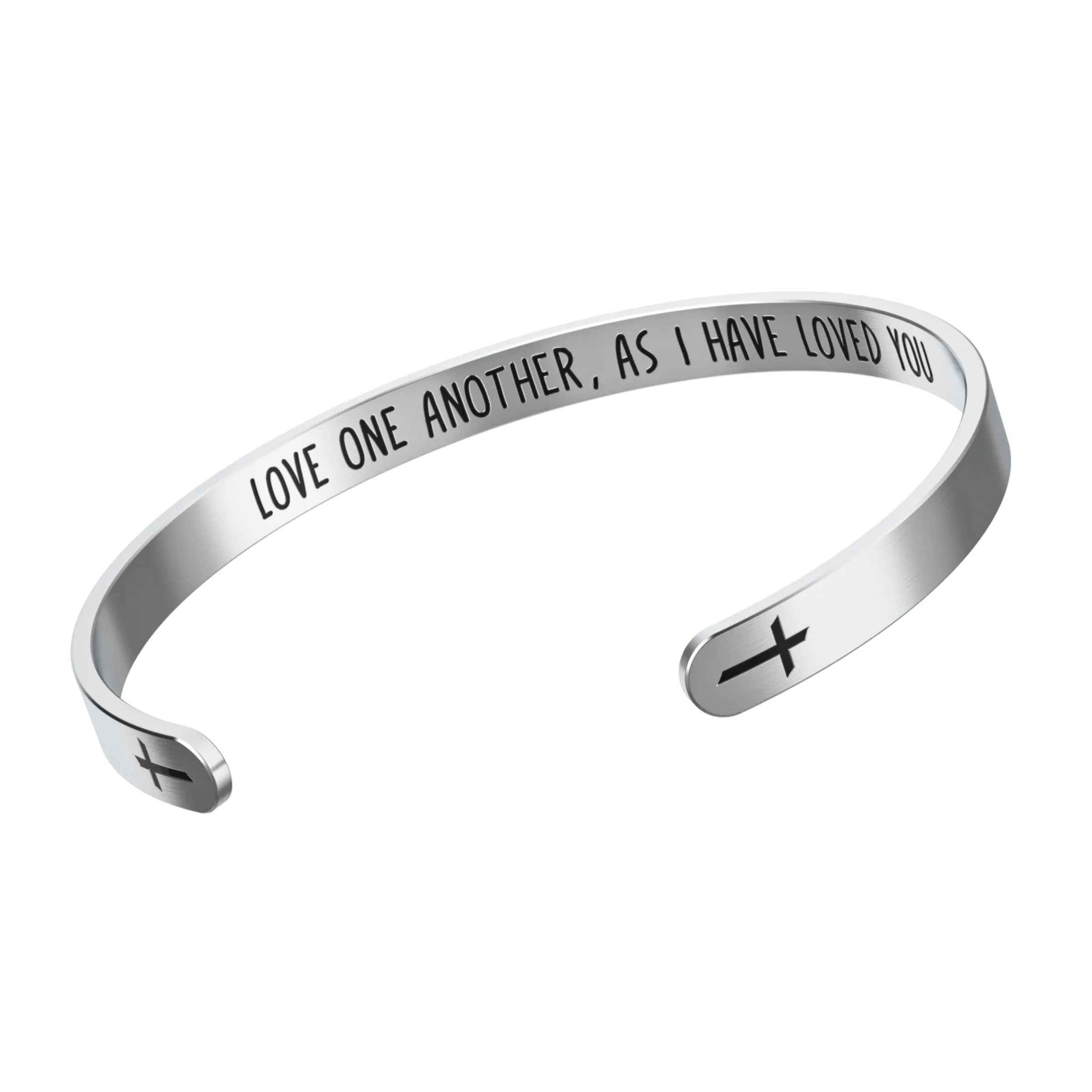 Love One Another As I Have Loved You Cross Bracelet – Religious Bracelet – John 15:12 — Catholic or Christian Women & Girls