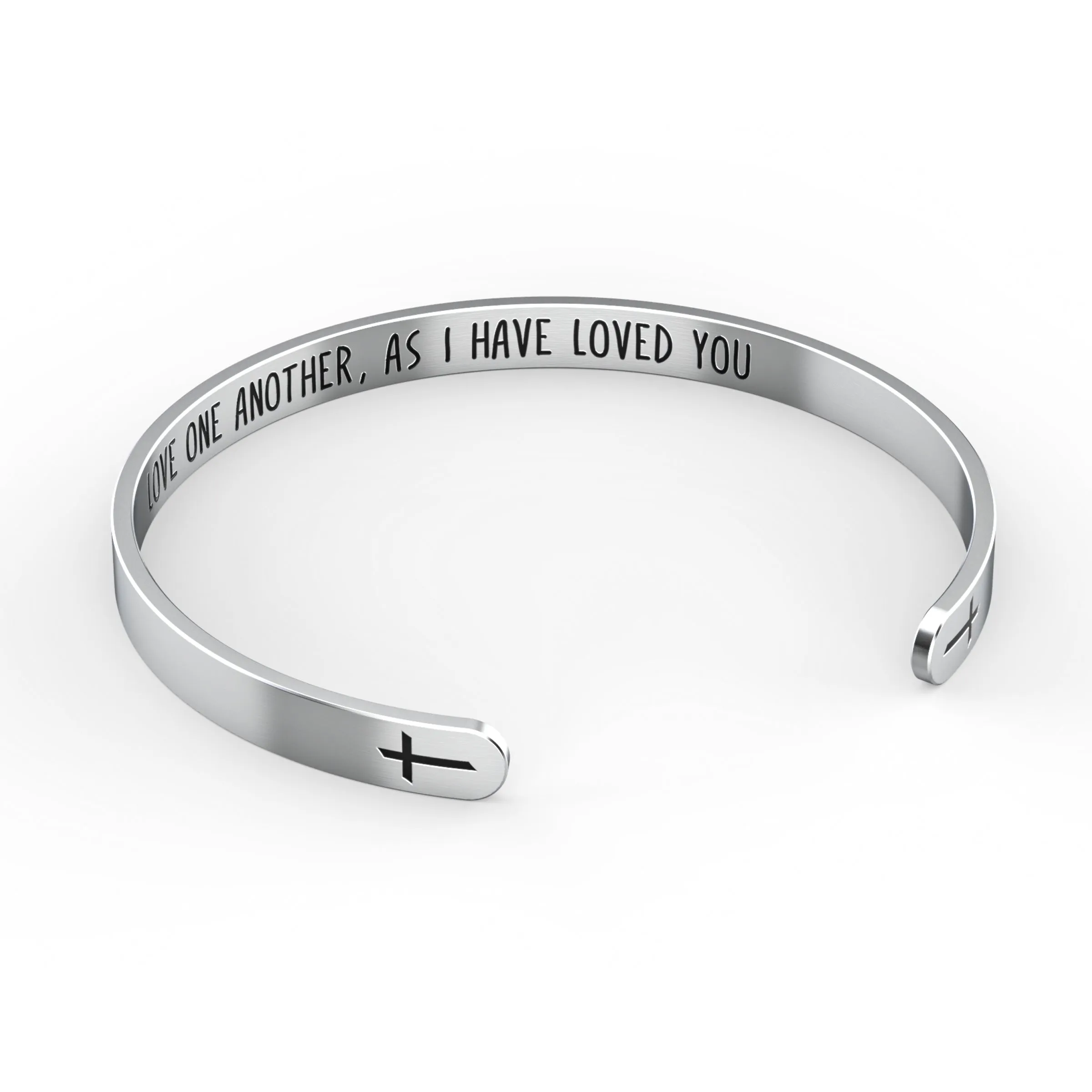 Love One Another As I Have Loved You Cross Bracelet – Religious Bracelet – John 15:12 — Catholic or Christian Women & Girls