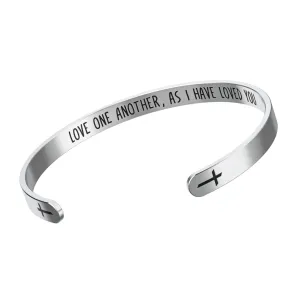 Love One Another As I Have Loved You Cross Bracelet – Religious Bracelet – John 15:12 — Catholic or Christian Women & Girls