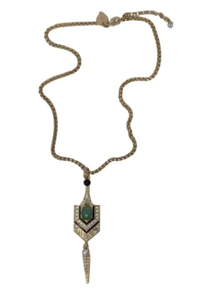 Love Vintage Eygptian Queen 20's Necklace Green
