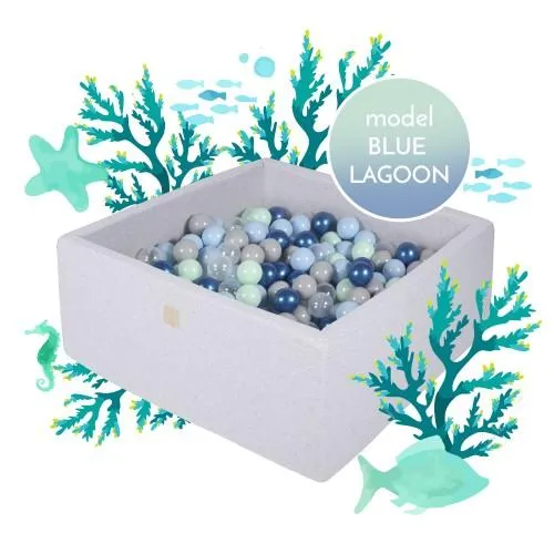 Luxury Cotton Square Ball Pit - Blue Lagoon For Kids By MeowBaby