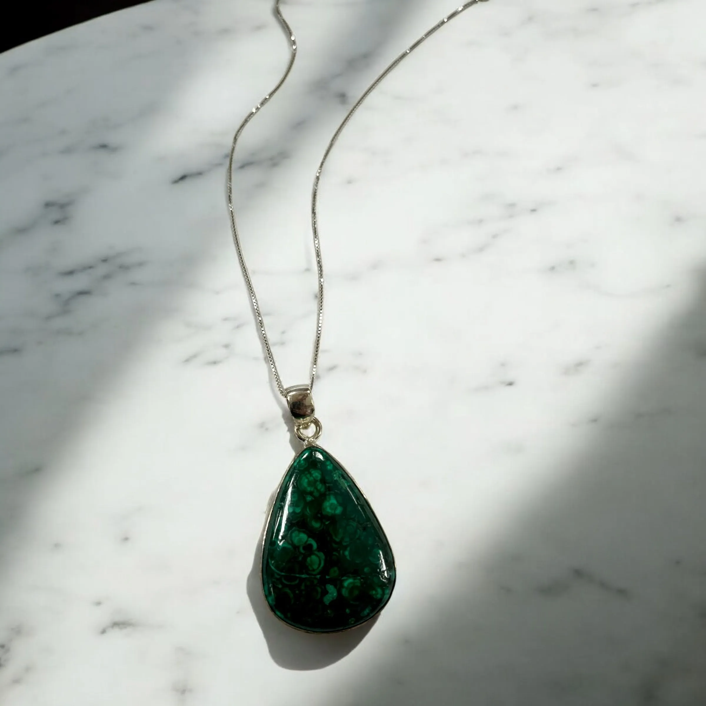 Malachite Crystal Necklace, Malachite Pendant