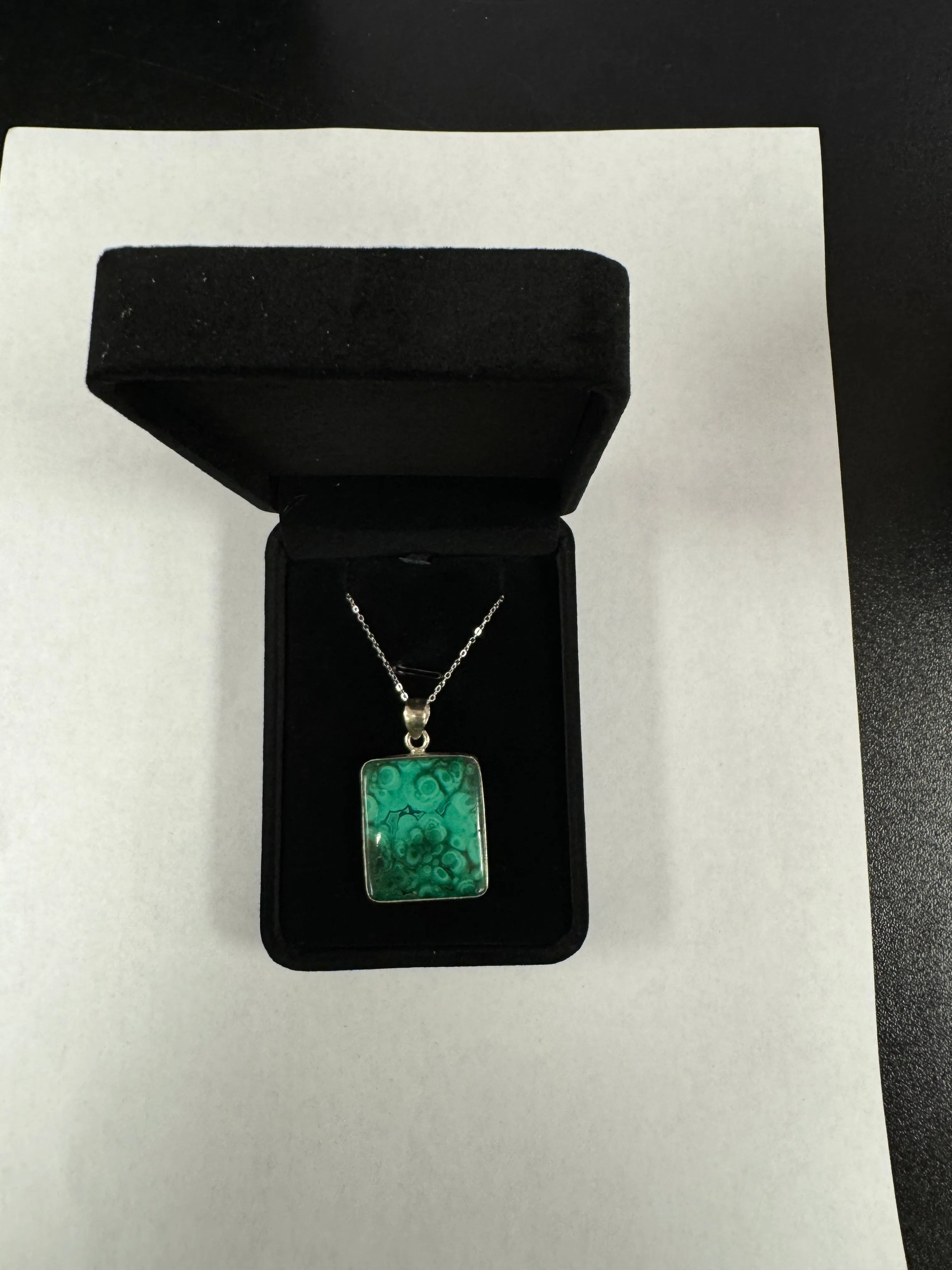 Malachite Crystal Necklace, Malachite Pendant