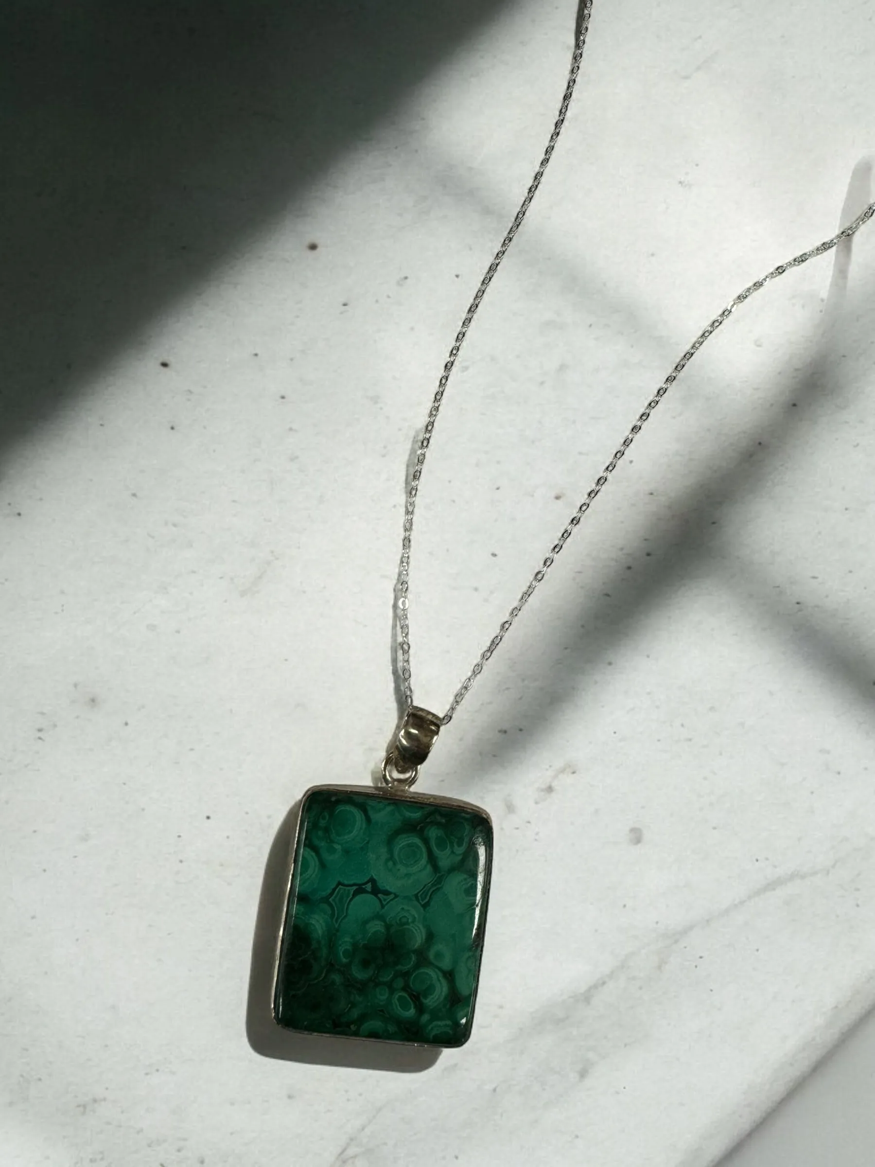 Malachite Crystal Necklace, Malachite Pendant