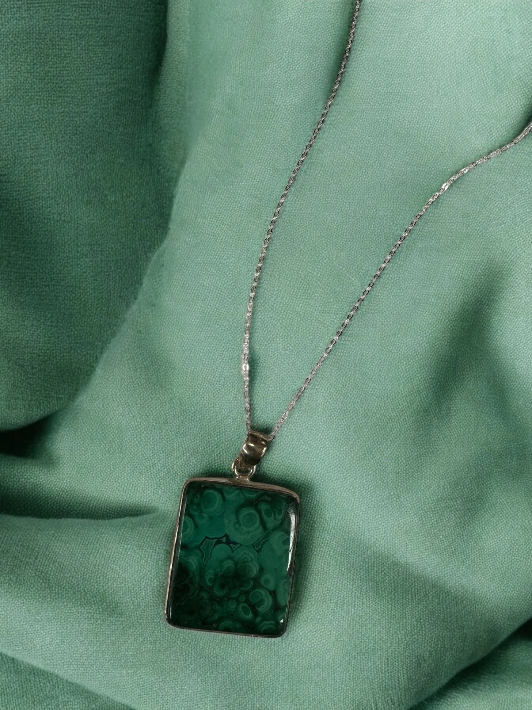 Malachite Crystal Necklace, Malachite Pendant