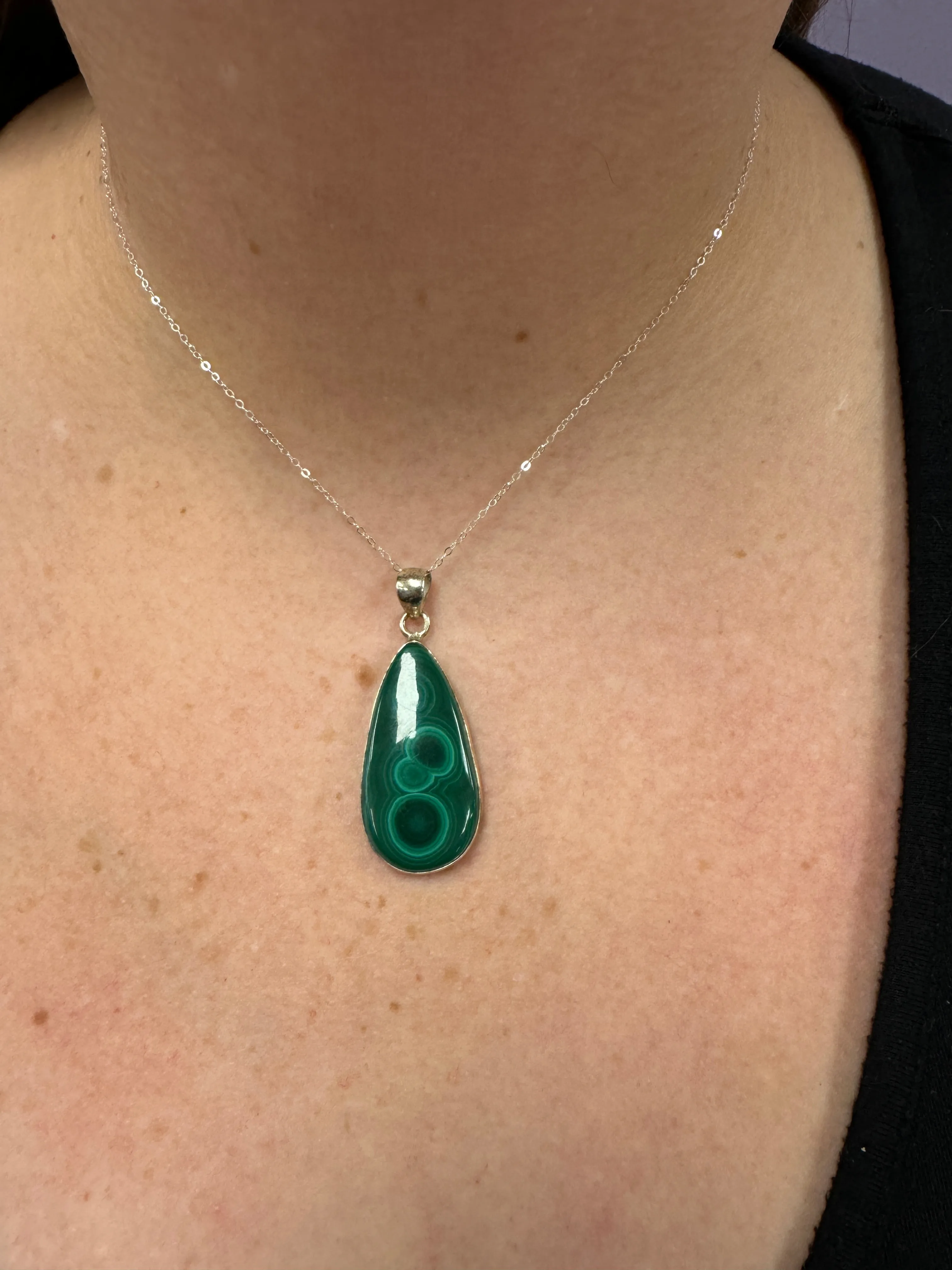 Malachite Crystal Necklace, Malachite Pendant