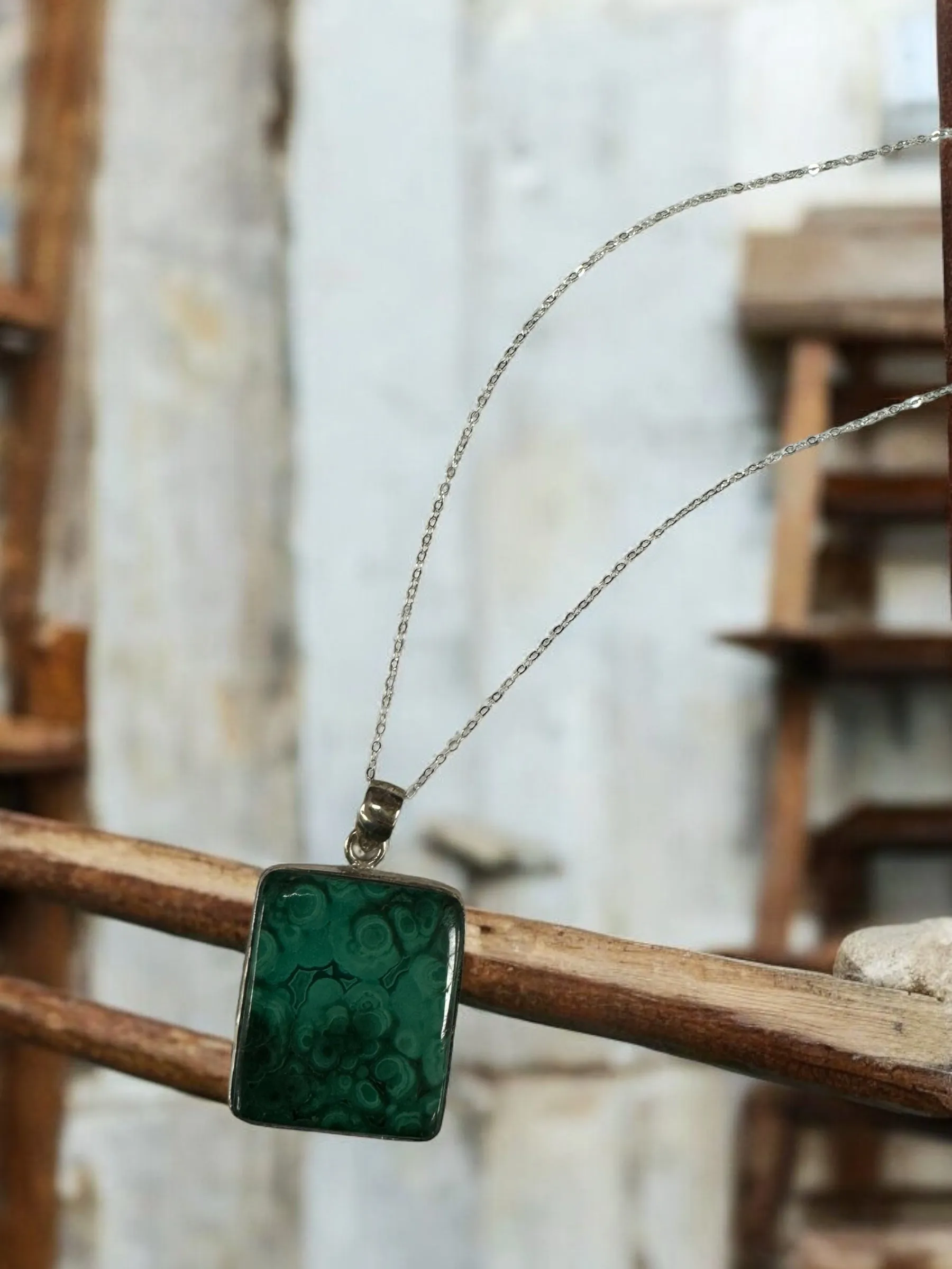 Malachite Crystal Necklace, Malachite Pendant